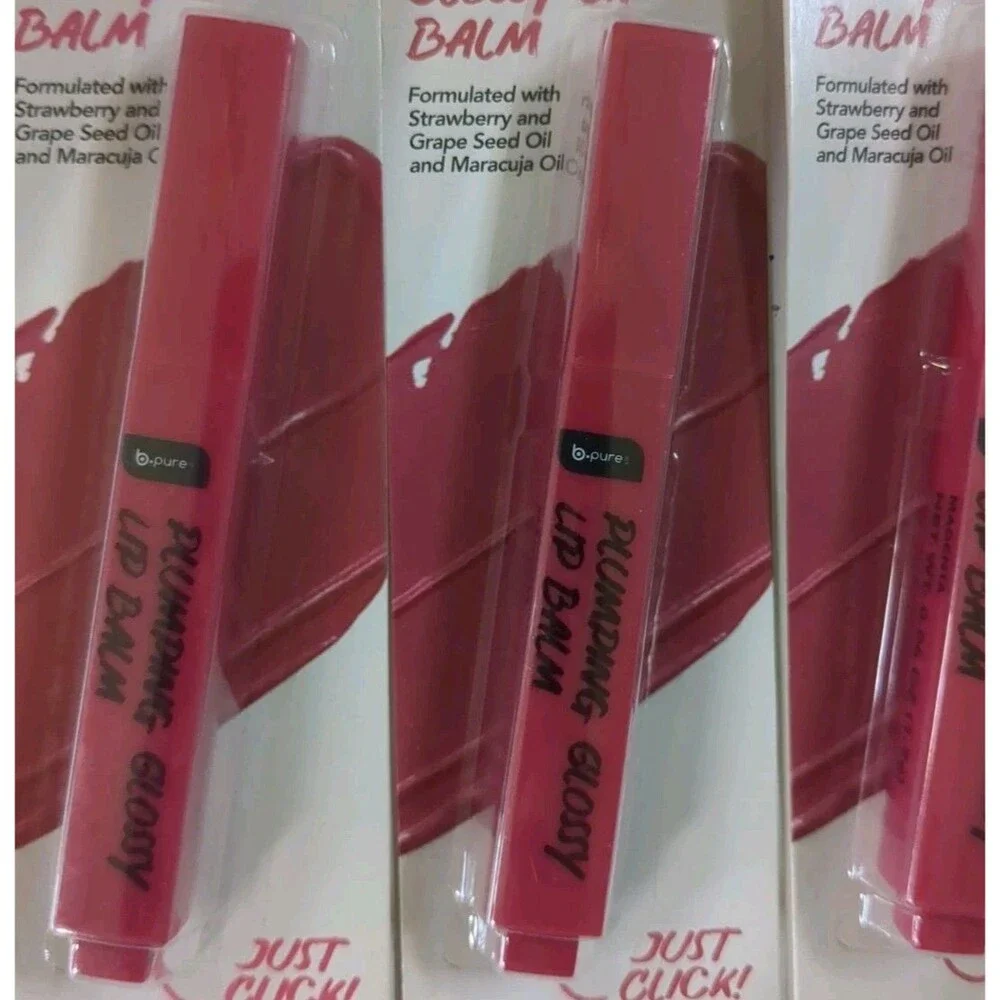 B-Pure Plumping Glossy Lip Balm - Magenta (Set of 3) - Maracuja Oil Moisturizing